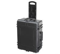 Plastica Panaro MAX620H250STR Mallette étanche et étanche à la poussière avec Mousse de Traction dans Le Fond et Mousse alvéolée dans Le Couvercle (620 mm x 460 mm x 250 mm) (Noir) (avec roulettes et