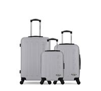 Valise weekend - AMERICAN TRAVEL - Lot de 3 - ABS - 4 roues - Gris