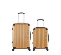 Valise weekend et cabine - BLUESTAR - BUCAREST - Lot de 2 - Coque rigide - 4 roulettes - Bronze