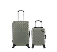 Valise weekend et cabine - BLUESTAR - CITE - Lot de 2 - Vert - Coque rigide - 4 roulettes