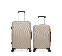Valise weekend et cabine - HERO - LAGOS - Lot de 2 - Beige - Coque rigide ABS - 4 roulettes 360°