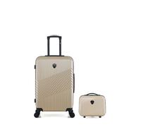 lot de 2 - valise weekend et vanity peter - beige beige