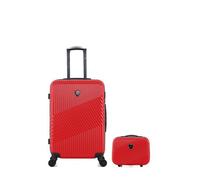 lot de 2 - valise weekend et vanity peter - rouge