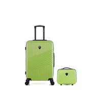 lot de 2 - valise weekend et vanity peter - vert vert