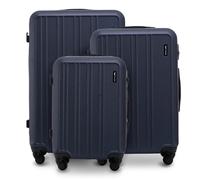 Jeu de valises WINGS HARRIER S/M/L - ABS rigide - 4 roulettes à 360° - serrure à combinaison - Bagages de voyage légers à roulettes, Bleu, 3 SET, Mallette