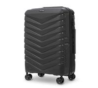 Wings Valise rigide | Valise de voyage et trolleys | Valise à roulettes ultra légère avec roulettes | Valise trolley bagage à main | Valise rigide avec serrure | pour avion, Noir , 64x45x26 cm, Valise