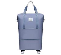 Valises à roulettes - Sac de voyage extensible pliable et amovible avec roulettes - Grand sac de sport pour bagages - 136,1 kg, bleu clair, Taille unique