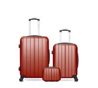 Valises - BLUESTAR - NAPOLI - Lot de 3 - Rouge - ABS - 4 roues multidirectionnelles