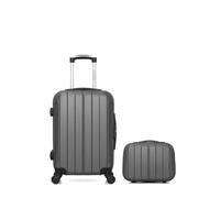 Valises cabine et vanity - BLUESTAR - NAPOLI - Rouge - Lot de 2 - Coque rigide ABS