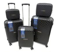 Valises et bagages cabine. Les valises sont fabriquées en plastique durable et dans un style élégant noir. Les valises sont équipées de serrures à combinaison, ainsi que de grandes poches au milieu. E