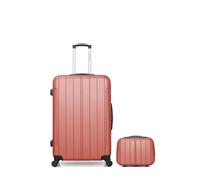 Valises grand format et vanity - BLUESTAR - NAPOLI - Corail - Coque rigide ABS - Lot de 2