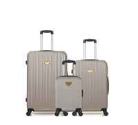 Valises - LPB LUGGAGE - AGATA - Lot de 3 - Beige - Coque rigide ABS - 4 roulettes 360°
