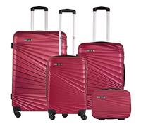 Valises rigides 4 PZ. Cabine 56 cm, valise moyenne 66 cm, grande valise 76 cm et aiguille 23 cm Corail