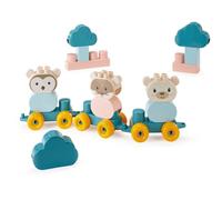 Valisette de construction train ECOIFFIER BB Abrick 7923 déco champêtre pastel Bleu avec anses rose clair pour 12 mois et +
