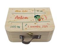 Valisette en Bois Personnalisée pour Bébé, Boîte à Souvenirs de Naissance, Idée cadeau de naissance original - Motifs Signes du Zodiaque - CL0019 (Sagittaire)