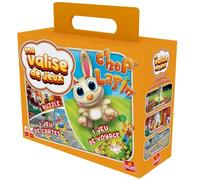Valisette Multi-Jeux Chop' Lapin - Jeu de Société Enfants - A partir de 4 ans - Jeu de Voyage en Famille Avec 1 Jeu de Cartes , 1 Puzzle et Chop Lapin - Facile à transporter - 1 à 4 Joueurs