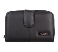 Valita Portefeuille pour femme en cuir nappa souple véritable, double pliage RFID, Noir , Décontracté