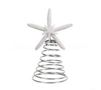 Valixirant Décoration robuste en mousse et fer pour sommet de sapin de Noël - 20 x 9 cm - Décoration festive - Décoration d'intérieur - Blanc/rose/bleu (1 pièce) (blanc)