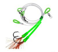 Valixirant Deep Drop Fishing Rig Leurre & Bottom Fishing - 132,5 cm Lumineux PVC Leader Line avec crochets, émerillons et rotation - Ensemble de 2 pièces (1/0#)