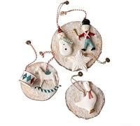 Valixirant Ensemble vintage à suspendre en fer de Noël rouge dans la maison intérieurs blancs - Décoration pendantes, tables, arbres, arbre festif, décoration saisonnière (combinaison deux)