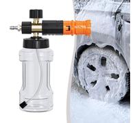 Valixirant Lance à mousse haute pression avec connexion rapide 1/4, buse réglable à 360° et raccord M22-14 mm pour nettoyeur haute pression électrique de voiture, nettoyage (noir et jaune)