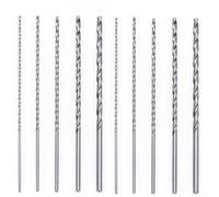 Valixirant Lot de 10 forets HSS extra longs pour bois, aluminium et - 2 mm, 3 mm, 3,5 mm, 4 mm, 5 mm de haut, longueur totale de 150 mm, finition argentée