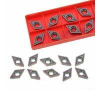 Valixirant Lot de 10 inserts en carbure CNC, outils de tournage pour acier et fonte, fabriqués en carbure, compatibles avec différents modèles, y compris DCMT070204 (DCMT11T304 VP15TF)