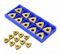 Valixirant Lot de 10 inserts en carbure CNC, outils de tournage pour acier et fonte, fabriqués en carbure, compatibles avec différents modèles, y compris DCMT070204(WNMG080404)