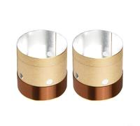 Valixirant Lot de 2 bobines vocales rondes à 2 couches pour haut-parleur de basse 8 Ohm, marron, 25,5 mm à 75,5 mm