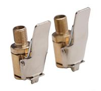 Valixirant Lot de 2 connecteurs de valve de pneu pour gonflage de pneus de voiture - Clip - Raccord de tuyau de 8 mm, finition dorée, compatible avec garage et tuyauterie