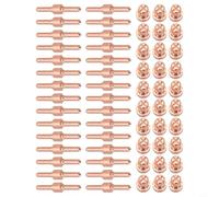 Valixirant Lot de 60 embouts et buses d'électrode longues étendues PT31 pour cutter plasma - Électrodes de 38 mm, buses de 11 mm, compatibles avec Riland, Jasic, Mitech, Chiry, UNT, Krypton, (40 A