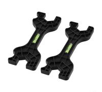 Valixirant Niveau de salle de bain avec niveau à bulle intégré à double tête pour réparation de robinet de toilette - 190 x 70 mm noir (lot de 2)