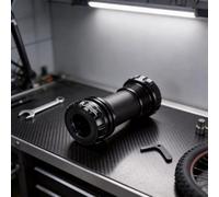 Valixirant Pédalier pour vélo de route 68 mm/73 mm en alliage d'aluminium BB 24 mm, composant à faible résistance avec rondelle en nylon et transmission directe (noir)