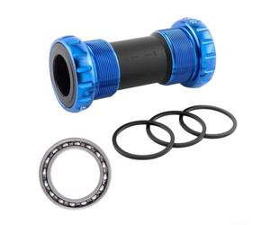 Valixirant Pédalier pour vélo de route 68 mm/73 mm en alliage d'aluminium BB 24 mm, composant à faible résistance avec rondelle en nylon et transmission directe (bleu)