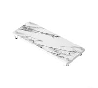 Valixirant Plateau absorbant la terre de diatomée 28 x 11 cm, égouttoir pour évier de salle de bain et cuisine, porte-savon et porte-éponge avec élégant, gris (blanc)