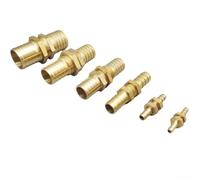 Valixirant Raccord cannelé en laiton avec séparation d'écrou, connecteur droit à 2 voies pneumatique et tuyaux d'huile - Compatible avec les tubes ID de 4 mm à 25 mm (14 mm de diamètre extérieur)