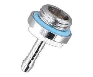 Valixirant Raccord cannelé en laiton G1/4 pour refroidissement PC - Connecteur de tuyau à deux pagodes avec placage chromé, bague d'étanchéité en silicone, compatibilité OD 8-14 mm, longueur 27 mm (4