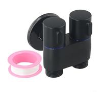 Valixirant Robinet d'angle de toilette avec pouce G1/2 pour salle de bain, inverseur bidirectionnel, pulvérisateur de contrôle de bidet, valve en alliage, poignée de construction murale (noir)