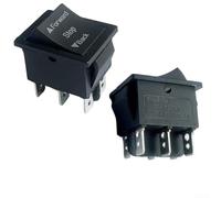 Valixirant Rocker Ride - Courant de voiture 6 V/12 V/24 V - Off - Interrupteur de construction 2 pièces avant/arrière noir - 10 A (marche avant et arrière)