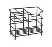 Valixirant Support de brosse à dents en acier avec 4 emplacements, organisateur de dentifrice, comptoir de salle de bain, pieds antidérapants, drainage inférieur ouvert, argent (noir)