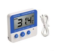 Valixirant Thermomètre hygromètre pour intérieur et extérieur, alarme de température élevée, hygromètre portable, serre de maison, réfrigérateur, bleu