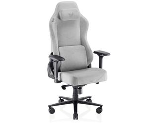 VALK Freya Elite - Chaise Gaming Ergonomique en Tissu Respirant Haut de Gamme, Coussins Viscolatex, Inclinable à 160°, Accoudoirs 4D Métalliques, Fauteuil Gamer et Bureau (Gris Brume)
