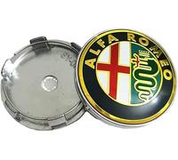 VALKEM 4 Pièces Cache Moyeux pour Alfa Romeo Mito 147 156 159 Giulietta Stelvio 60 mm, Antirouille Capuchons de Moyeu Central de Roue, Étanche Anti-Poussière Voiture Roue Accessoires de décoration