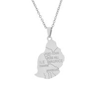 VALKEM Africain or brillant île Maurice carte collier hommes et femmes couple collier tendance ornements Anniversaire de mariage, Saint-Valentin, cadeau d’anniversaire de Noël