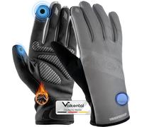 Valkental® Gants de vélo imperméables avec Isolation 3M | Rembourrés et antidérapants | Gants d'hiver et Gants de mi-Saison [Hommes & Femmes] avec Fonction Tactile GloRider V2
