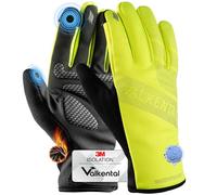 Valkental® Gants de vélo imperméables avec Isolation 3M | Rembourrés et antidérapants | Gants d'hiver et Gants de mi-Saison [Hommes & Femmes] avec Fonction Tactile GloRider V2