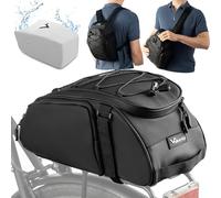 Valkental - Sac de vélo 3 en 1 pour Porte-Bagages - Volume de 10L - Sac de Porte-Bagages Isolant avec Fonction Sac à Dos - Étanche & Réfléchissant