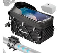 Valkental® Sacoche de Cadre vélo 1,8L [Adaptateur Rapide] Étanche pour VTT, vélo électrique & Route - Pochette Smartphone avec Film Tactile - Sac Tube supérieur Pratique