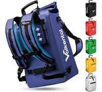 Valkental - Sacoche de vélo 3 en 1 - Convient comme sac de porte-bagages, sac à dos et sac à bandoulière - Étanche et réfléchissante - Bleu (23L)