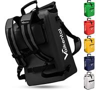 Valkental - Sacoche de vélo 3 en 1 - Convient comme sac de porte-bagages, sac à dos et sac à bandoulière - Imperméable et réfléchissant - Noir